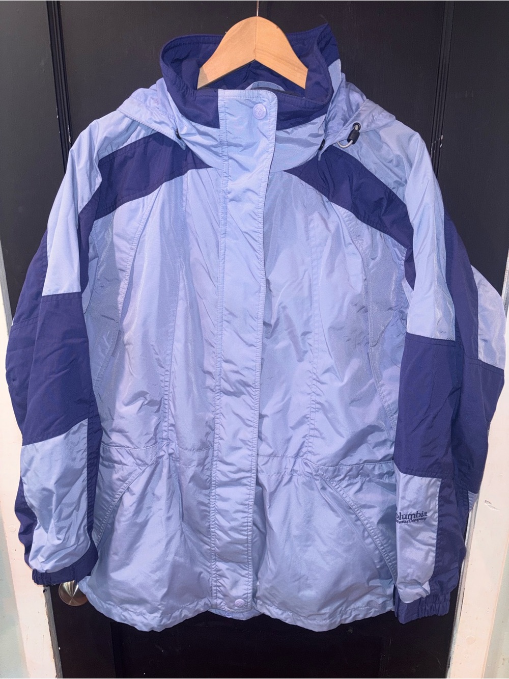 Columbia Vintage Colorblock Hooded Windbreaker Jacket Women’s Large